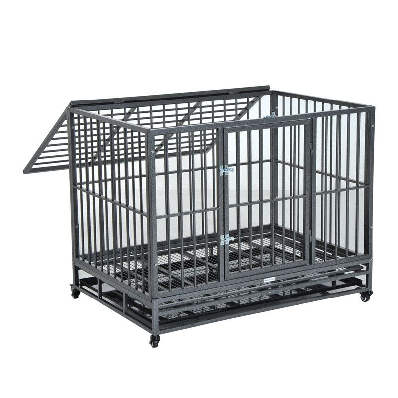 Steel Dog Heavey Duty Drop Cage Metal Black Tall Dog Playpen Crate